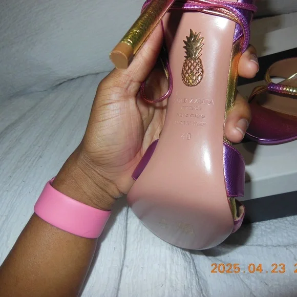 Aquazzura Sole Sandal 105 in
Tropical Sunset - Picture 7 of 8